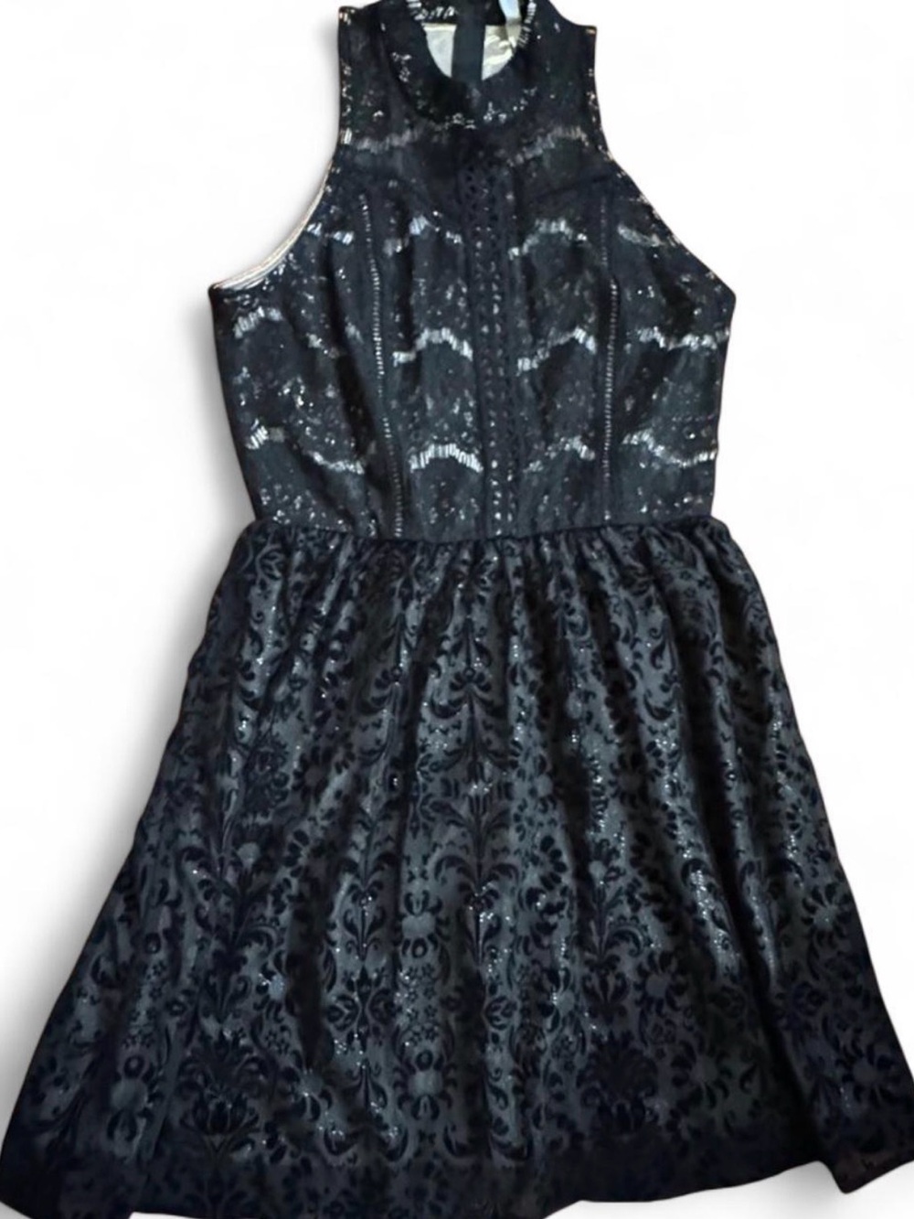 Xhilaration Black Lace Fit & Flare Dress Size M NWT